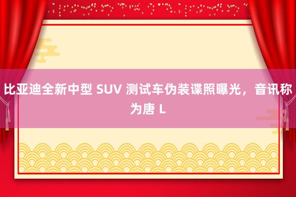 比亚迪全新中型 SUV 测试车伪装谍照曝光，音讯称为唐 L