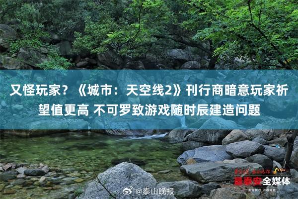 又怪玩家？《城市：天空线2》刊行商暗意玩家祈望值更高 不可罗